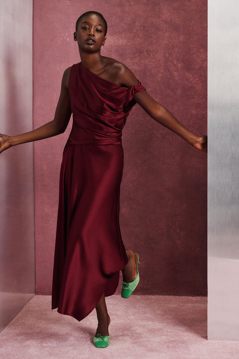 Staud PORTIA SILK DRESS | CARMINO