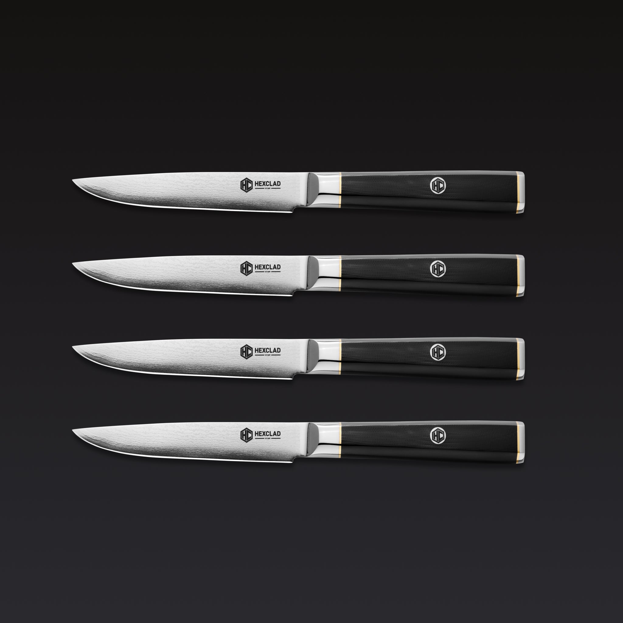 HexClad Master Series Damascus Steel Steak Knife Set, 4-pc