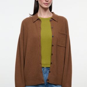 Staud CAMERON CASHMERE CARDIGAN | CIGAR