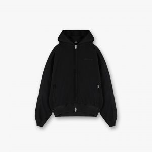 Represent Waffle Zip Through Hoodie - Jet Black