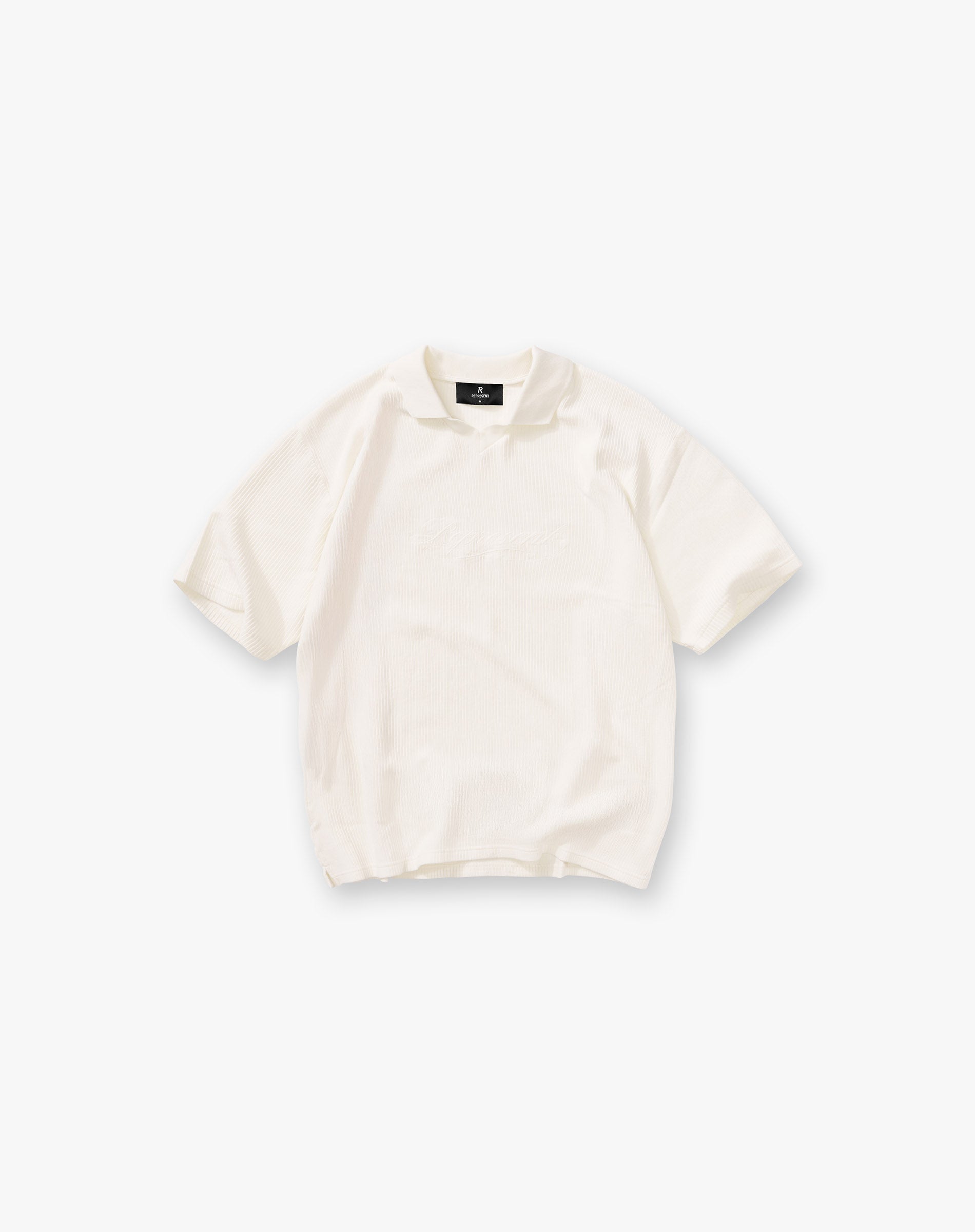 Represent Ribbed Polo - Aged White