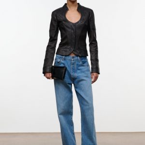 Staud BLAIR LEATHER JACKET | BLACK