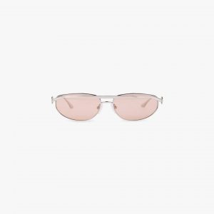 Represent Slim Aviator Sunglasses - Silver Brown