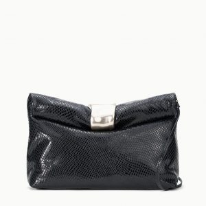 Staud CUFF CLUTCH | BLACK SNAKE