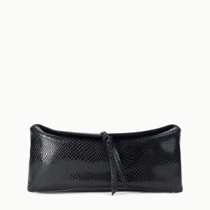 Staud EVE CLUTCH | BLACK SNAKE