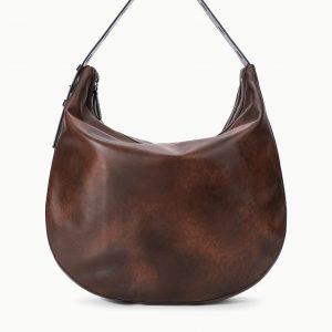 Staud LEVI HOBO BAG | ESPRESSO DISTRESSED