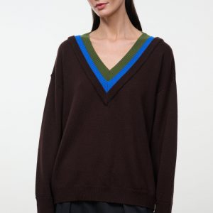 Staud NORMAN SWEATER | DARK OAK MULTI