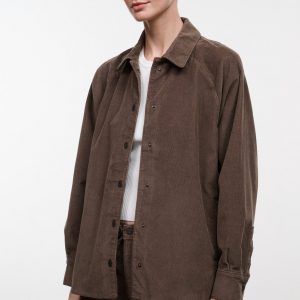 Staud MYLES SHIRT JACKET | OYSTER CORDUROY