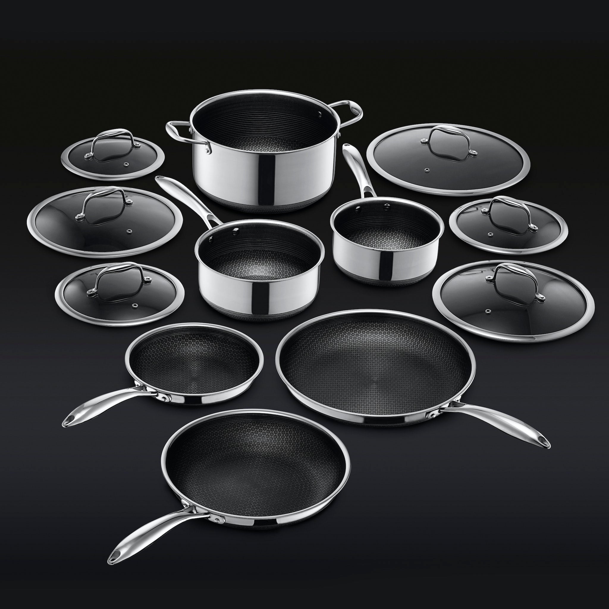 HexClad Hybrid Pots & Pans Set, 12-pc