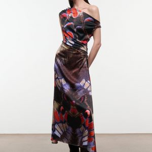 Staud PHARE SILK DRESS | BUTTERFLY FUCHSIA
