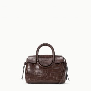 Staud MAUDE MINI CARRYALL | ESPRESSO CROCO