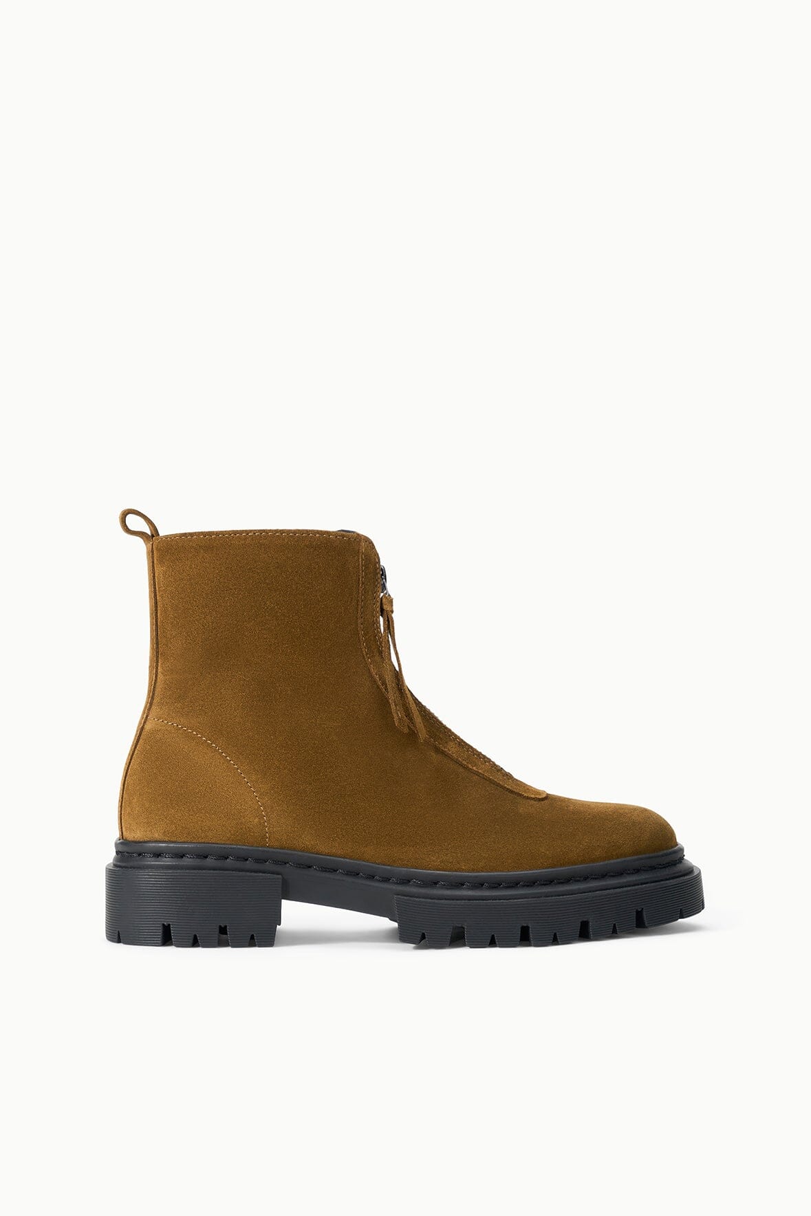 Staud MILES ZIP ANKLE BOOT | CIGAR