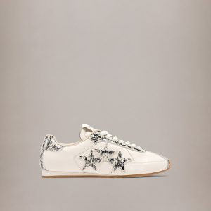 Amiri WOMEN - WOMEN'S LIZARD EMBOSSED PACIFIC FLAT - Alabaster