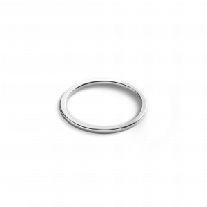 Shinola 1mm Round White Gold Band