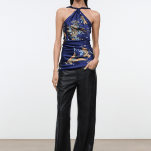Staud CHARLI SILK TOP | TAPESTRY MIDNIGHT