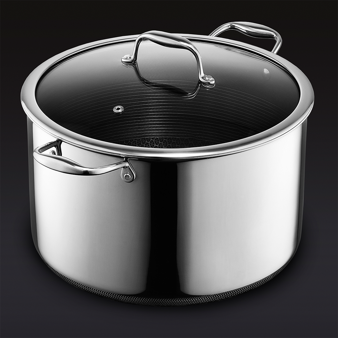 HexClad Hybrid Stock Pot with Lid, 12-Qt
