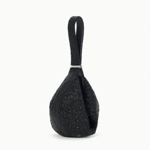 Staud DEMY BEADED SHOULDER BAG | BLACK