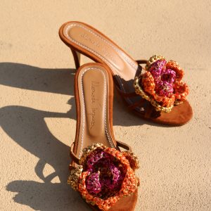Alameda Turquesa Rose Sunset Crochet, Mules