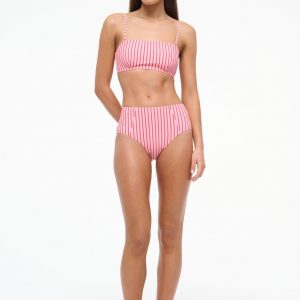 Staud DEVON HIGH RISE BIKINI BOTTOM | MONTAUK STRIPE