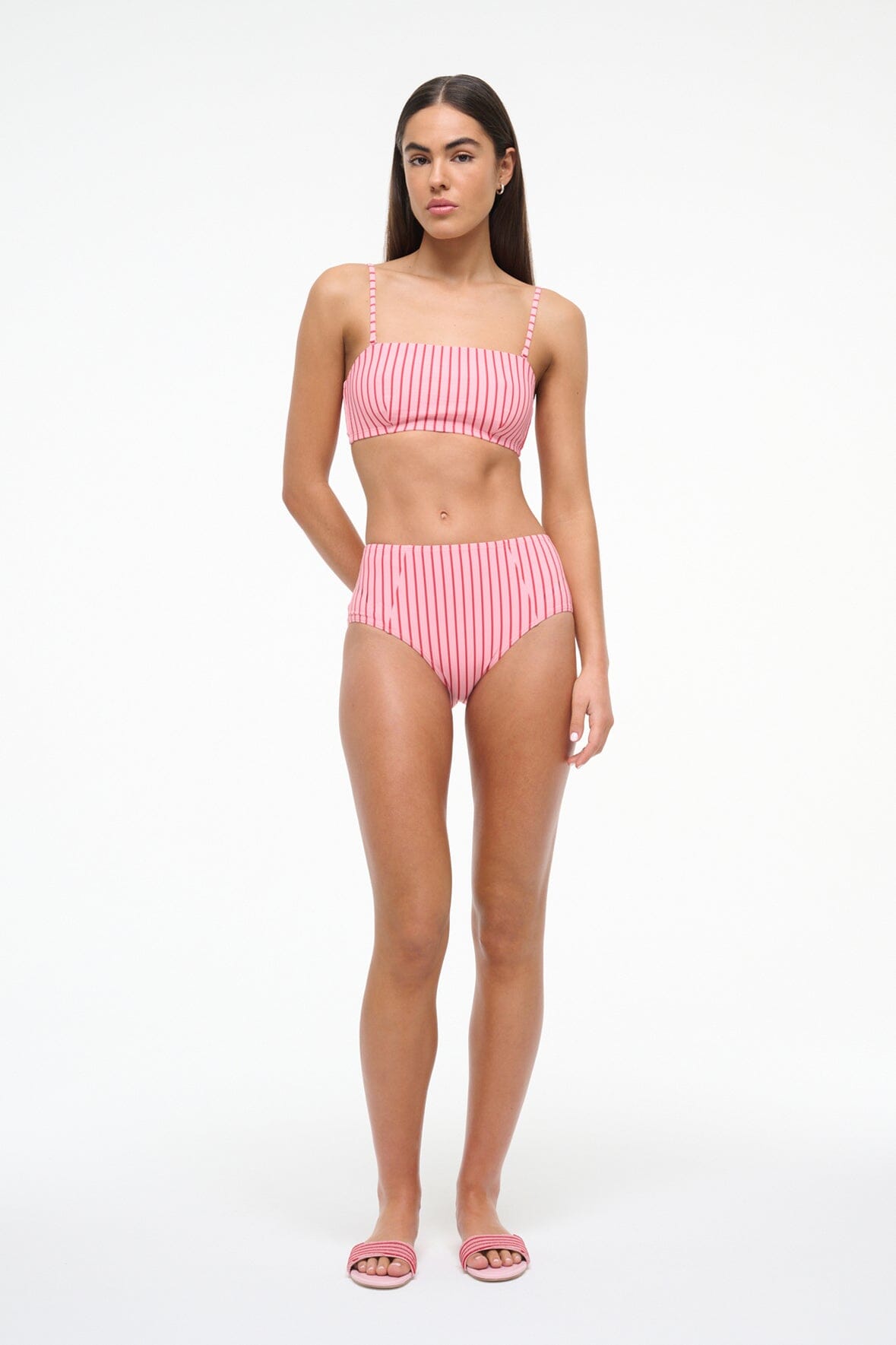 Staud DEVON HIGH RISE BIKINI BOTTOM | MONTAUK STRIPE