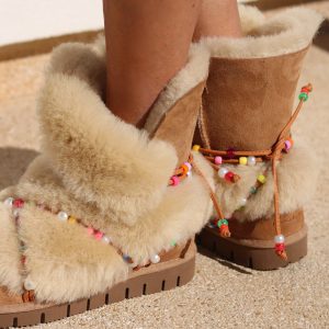 Alameda Turquesa LEO RAINBOW BEADS, the shearling boots