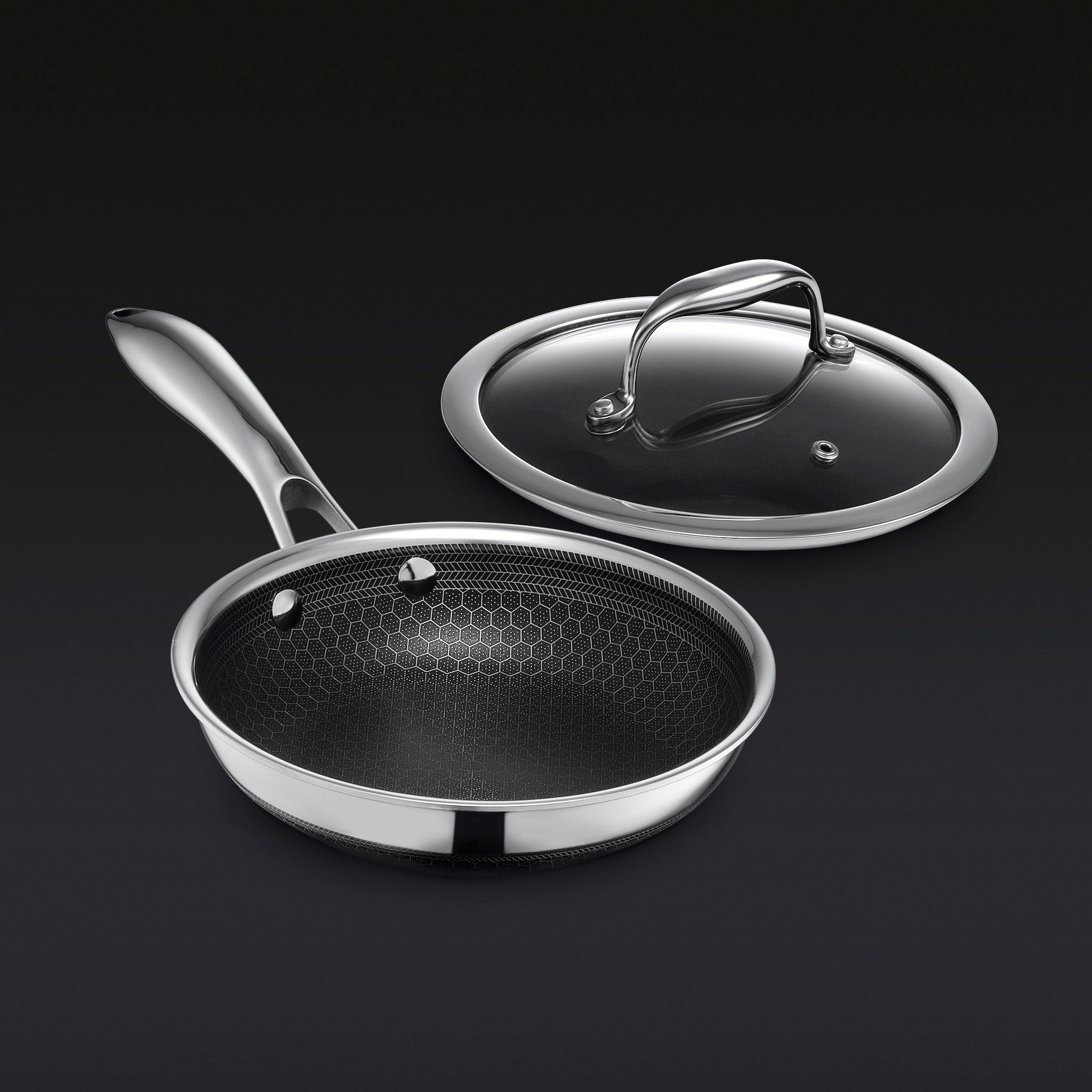 HexClad Hybrid Fry Pan with Lid, 7"
