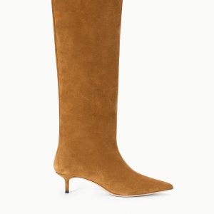 Staud SEBASTIAN KITTEN HEEL BOOT | TAN