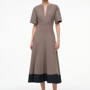 Staud FRANCES DRESS | HOUNDSTOOTH