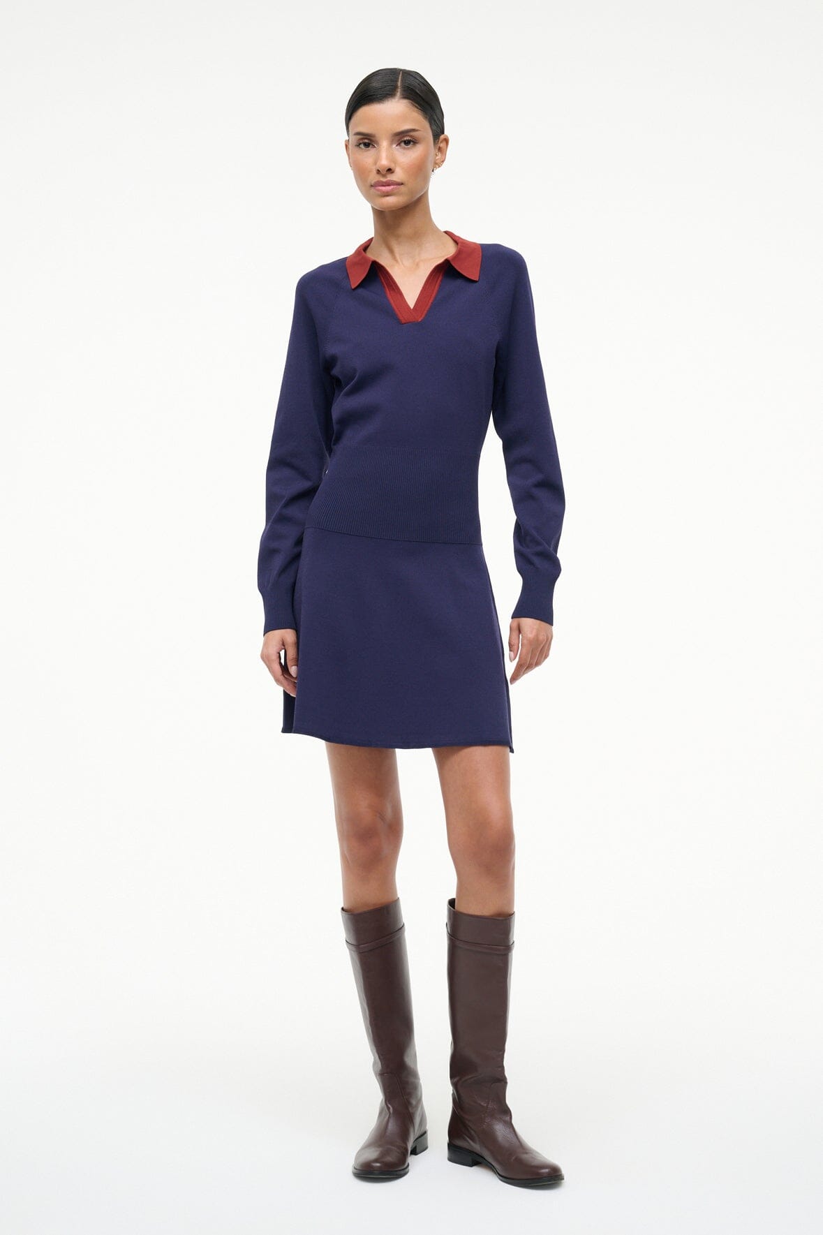 Staud GENE DRESS | NAVY SANGRIA