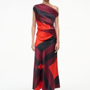 Staud PHARE SILK DRESS | RUBY PRISM