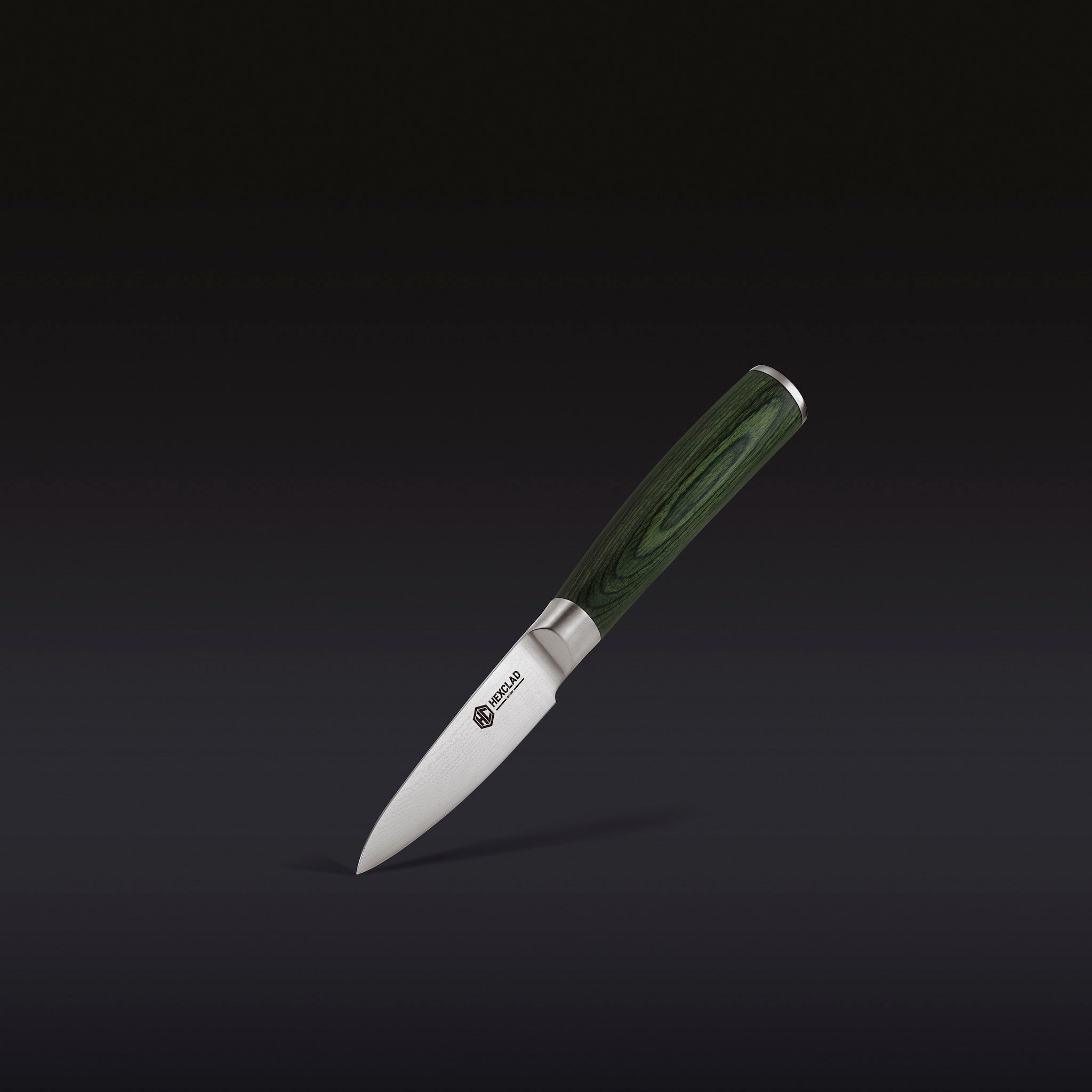 HexClad Damascus Steel Paring Knife, 3.5" (Green)