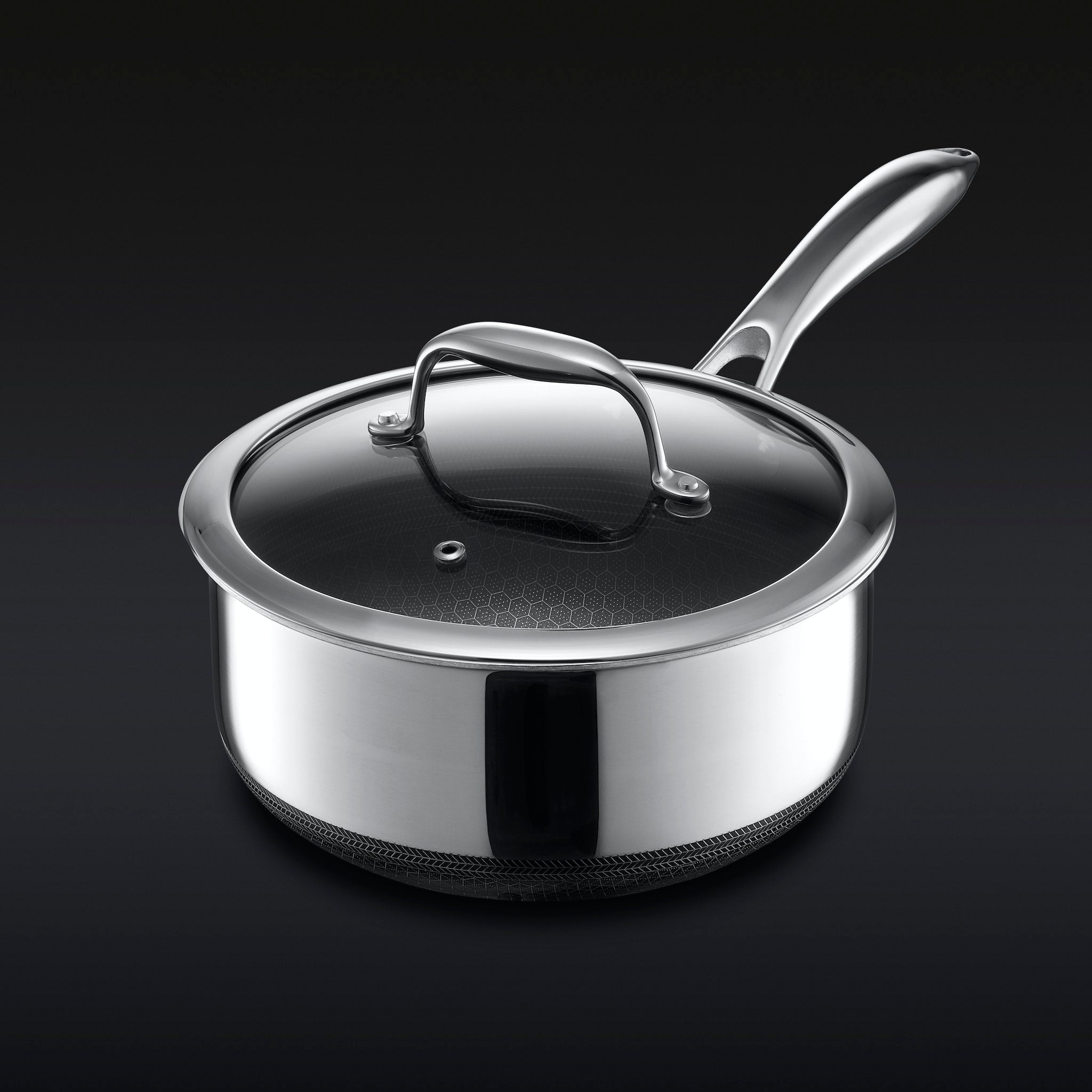 HexClad Hybrid Saucepan With Lid, 3-Qt
