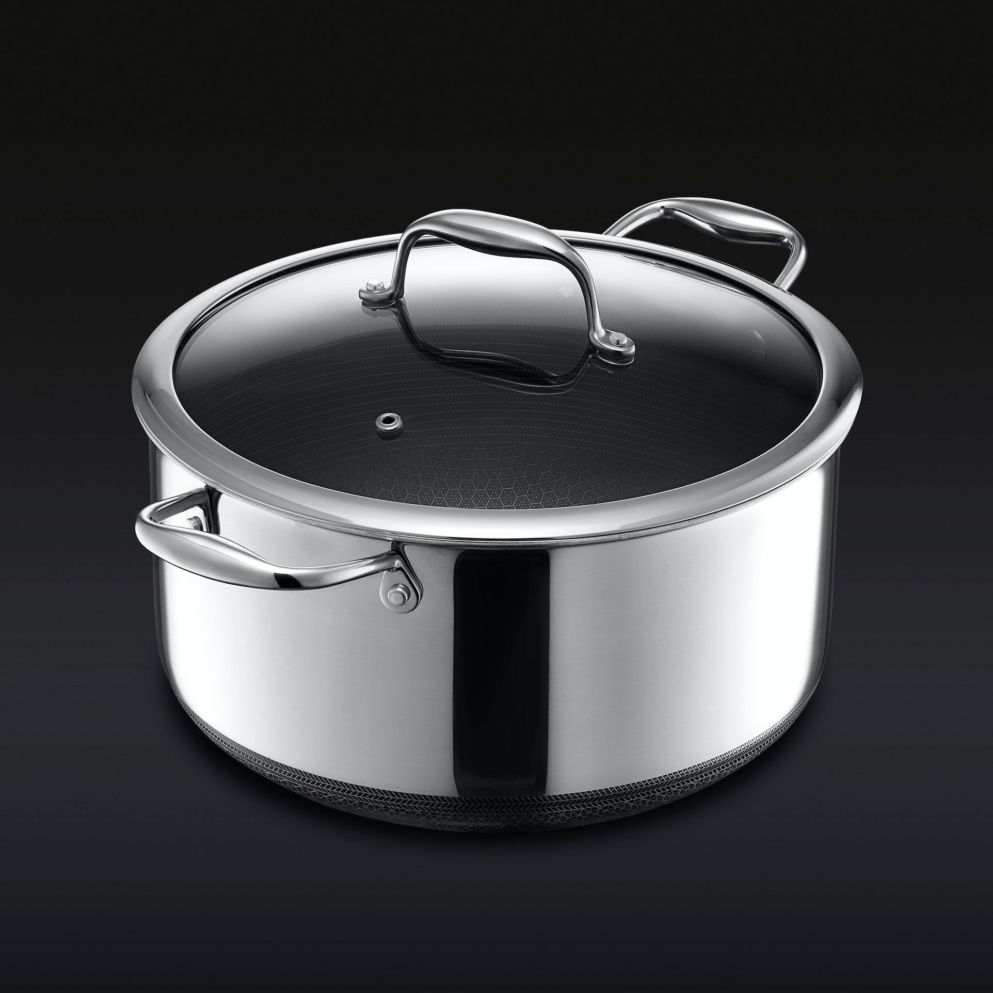 HexClad Hybrid Stock Pot With Lid, 8-Qt
