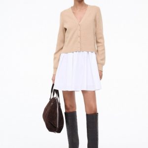 Staud MILO DRESS | WHEAT WHITE