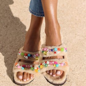 Alameda Turquesa MIMI CANDY, the shearling sandals