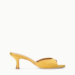 Staud BRIGITTE SATIN MULE | GOLDENROD