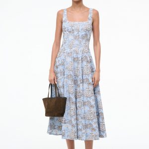 Staud WELLS DRESS | SKY TOILE