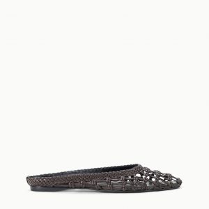 Staud OTTO FLAT MULE | ESPRESSO KNOTTED