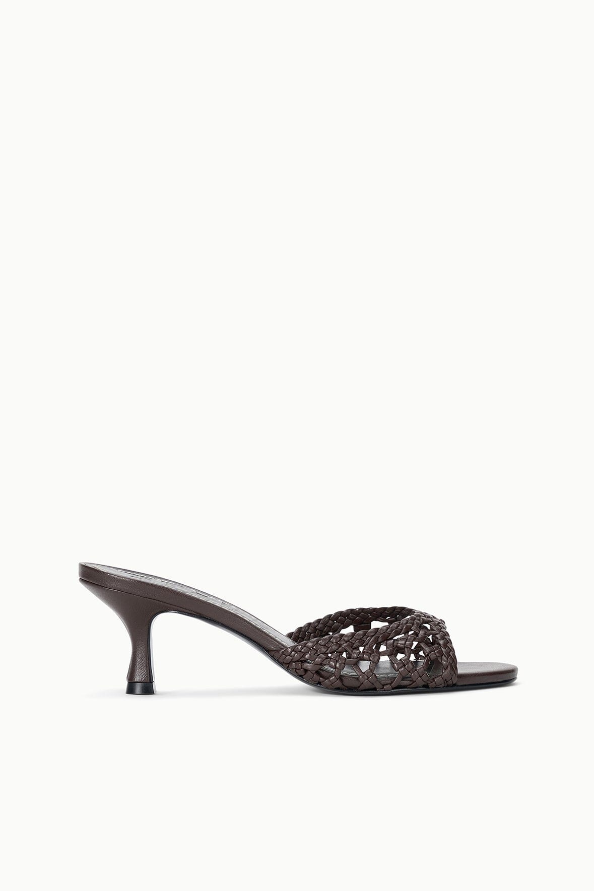 Staud BRIGITTE LEATHER MULE | ESPRESSO KNOTTED