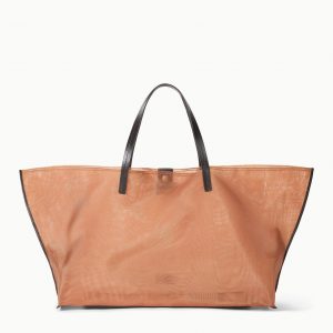 Staud CHRISTOS LARGE MESH TOTE | CAMEL