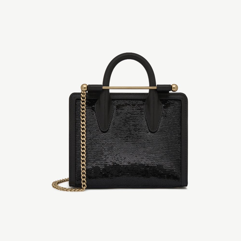 Strathberry Nano Tote - Black Sequins