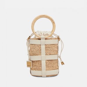 Dolce Vita SHAENA BUCKET BAG IVORY NATURAL RAFFIA