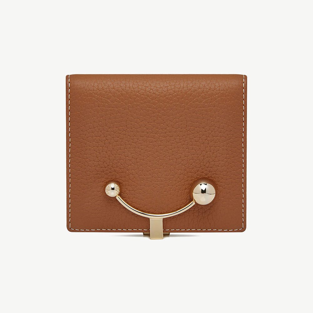 Strathberry Crescent Wallet - Tan with Vanilla Stitch