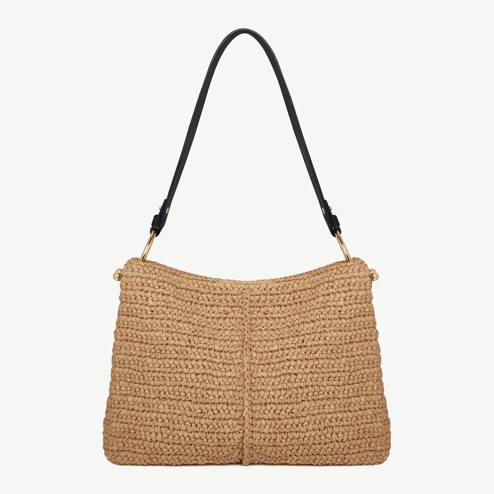 Strathberry Lana Hobo - Raffia/Black