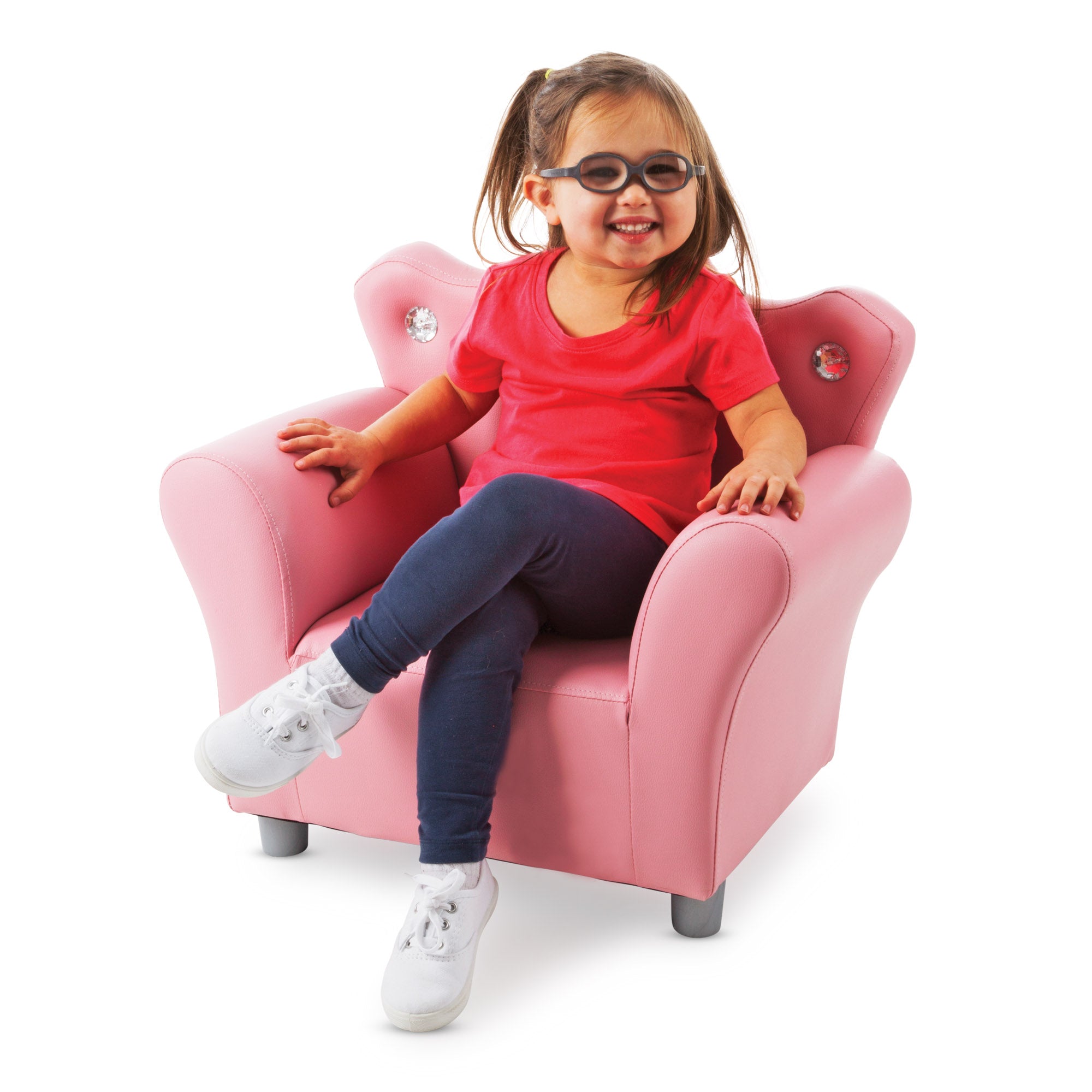 Melissa & Doug Child’s Crown Armchair – Pink Faux Leather