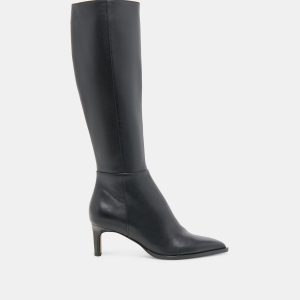 Dolce Vita ALIMA NARROW CALF BOOTS BLACK LEATHER