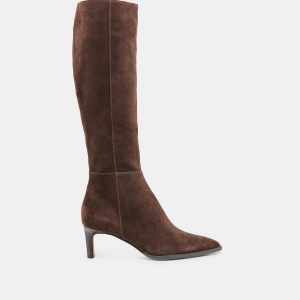 Dolce Vita ALIMA NARROW CALF BOOTS DK BROWN SUEDE