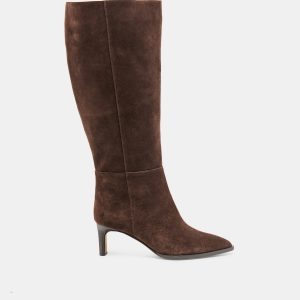 Dolce Vita ALIMA EXTRA WIDE CALF BOOTS DK BROWN SUEDE