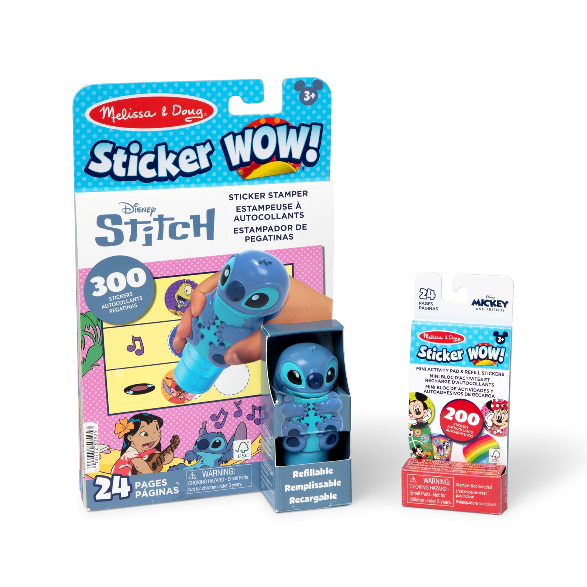 Melissa & Doug Sticker WOW!™ Disney Stitch Bundle: Activity Pad & Sticker Stamper + Mini Activity Pad and