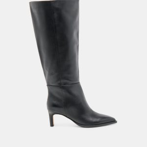 Dolce Vita ALIMA EXTRA WIDE CALF BOOTS BLACK LEATHER